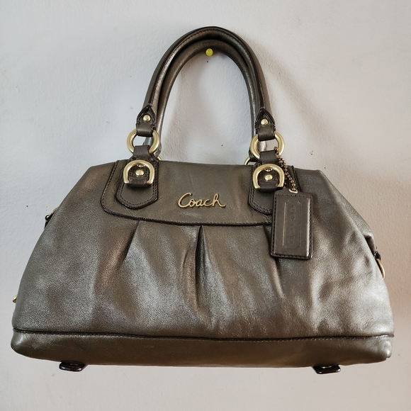 Coach Ashley Convertible Leather Metallic Satchel Handbag Purse F15445 - Picture 2 of 16